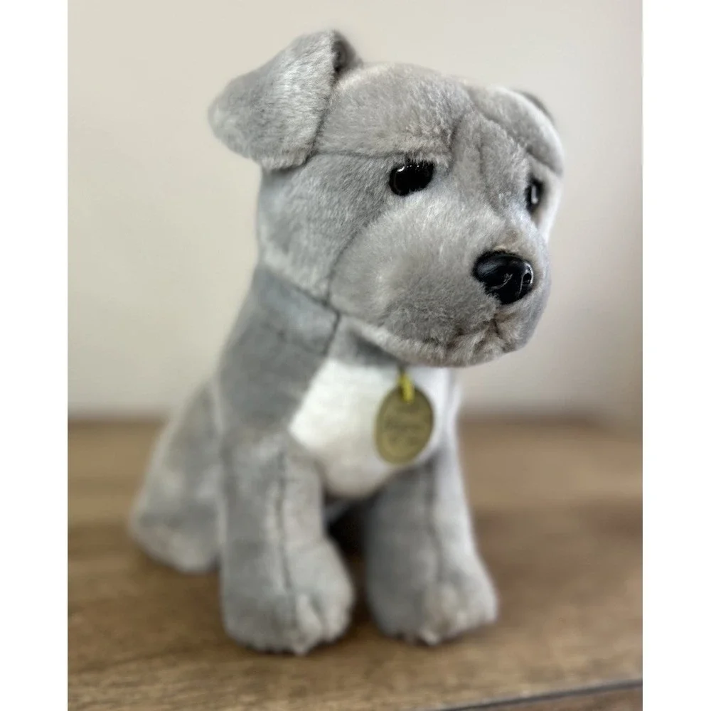 Aurora Miyoni Tots Pit Bull Puppy‎ Dog Plush 9 Inch Gray Stuffed Animal